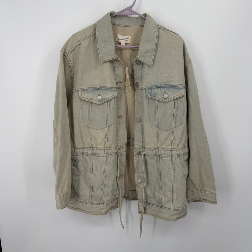 Universal Thread Denim Jacket Womens XL Light Wash Drawstring Utility